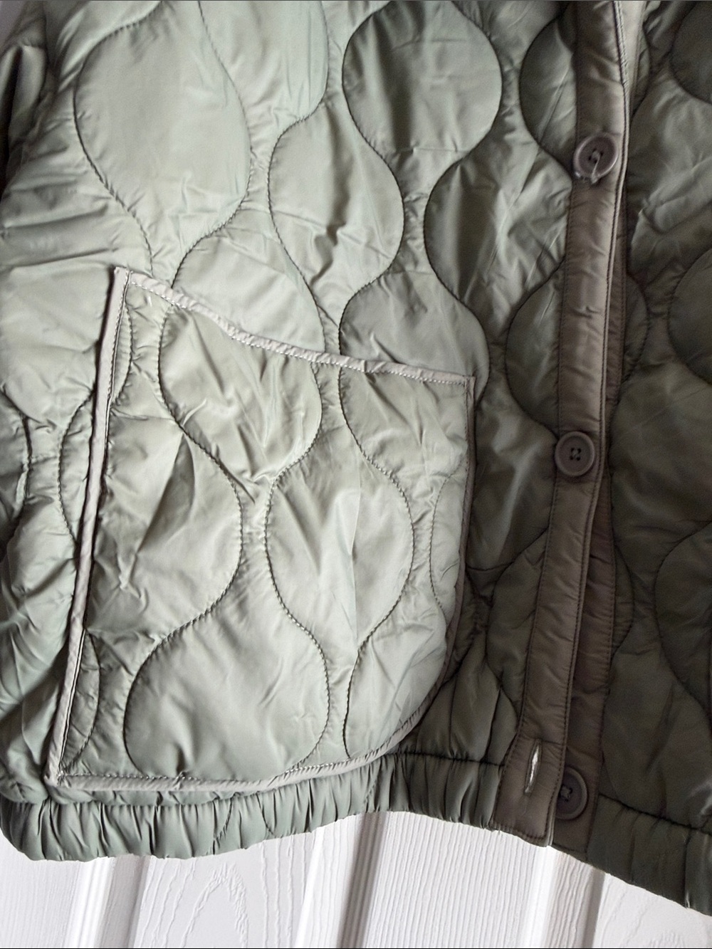 Universal Thread Olive Green Quilted Jacket w/ Sherpa Collar XL - Picture 4 of 5